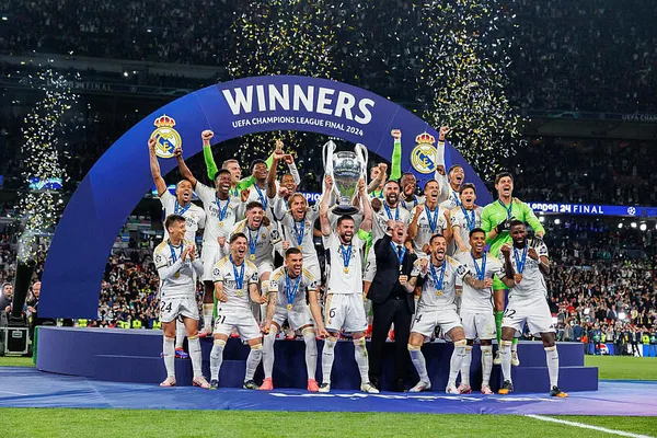 Le Real Madrid célébrant la victoire en ligue des champions