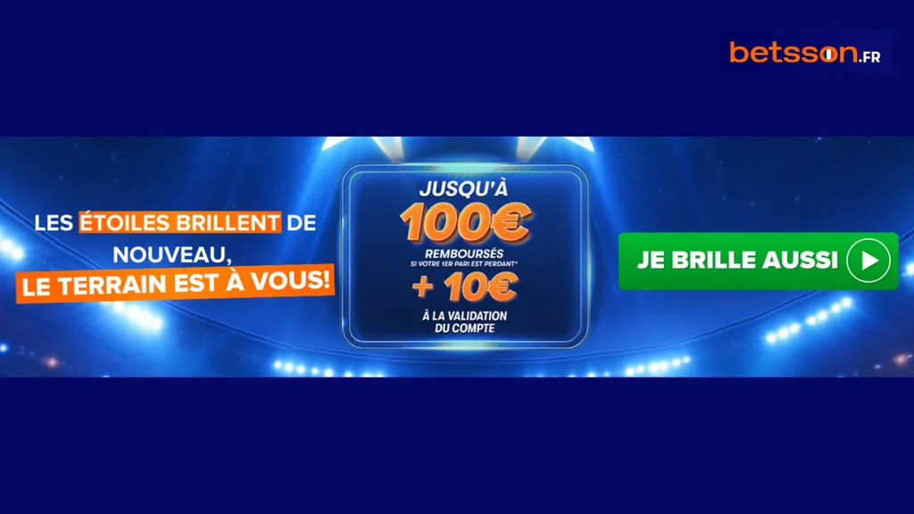 Obtenez le bonus de bienvenue Betsson lors de votre inscription 