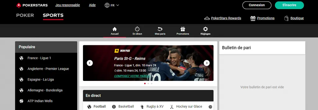 Parier en ligne sur Pokerstars