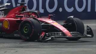 F1 : Charles Leclerc dans les barrières dès le tour de formation !