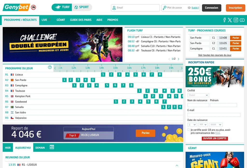 Genybet turf dispose d'une très grosse expérience dans le monde des courses hippiques