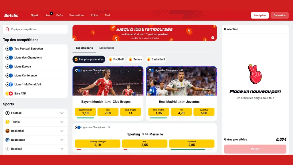 Le site Betclic offre l'une des meilleures interfaces du marché à l'heure actuelle