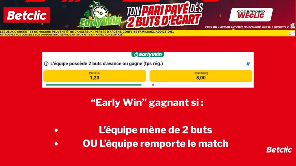 Découvrez le nouveau pari Early Win avec le code promo Betclic