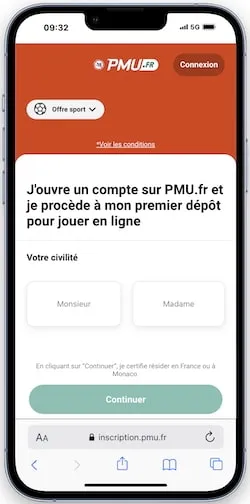 Créer profil PMU