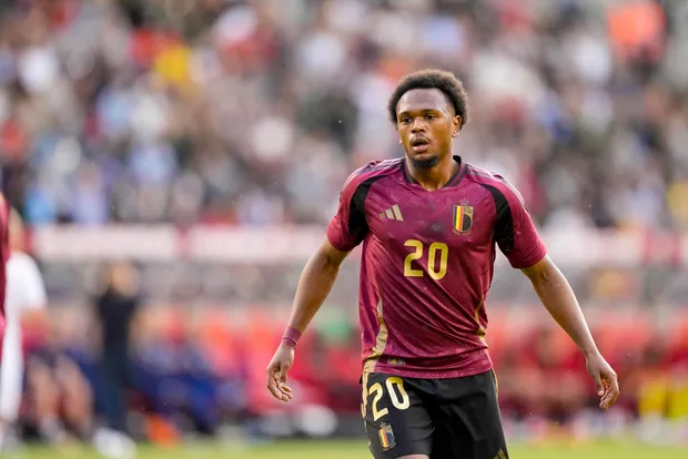 Lois Openda avec la Belgique lors du match de préparation de l'Euro 2024 face au Monténégro.