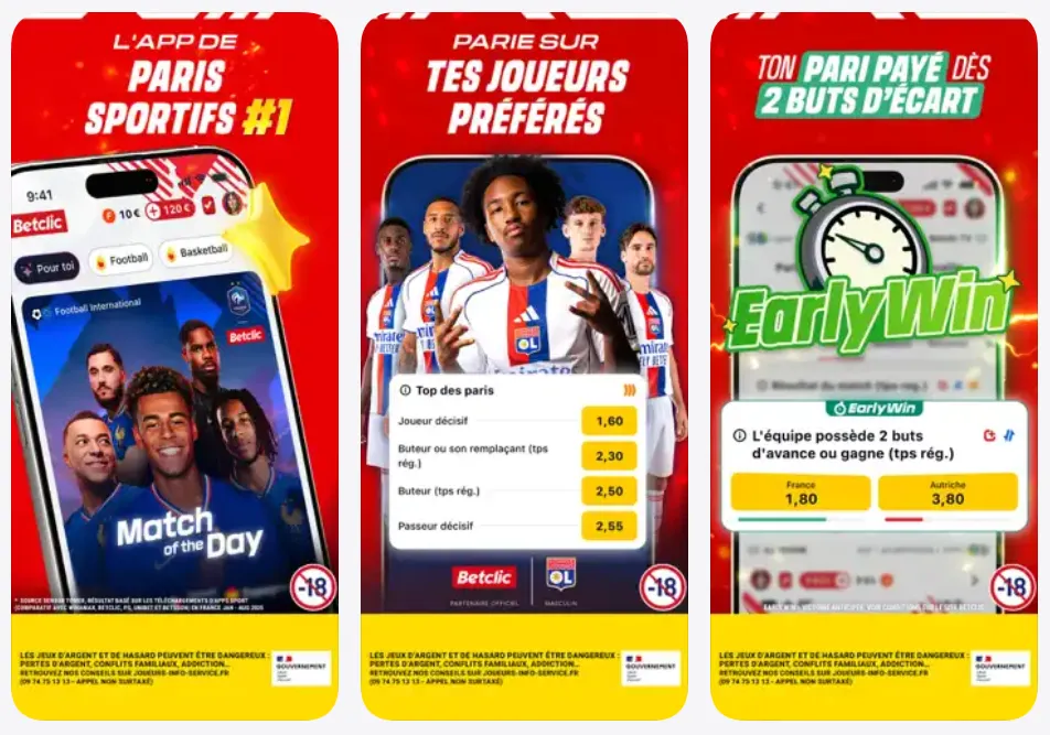 L'application Sports et poker de Betclic