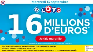 Loto du Mercredi 13 septembre 2023 : heure du tirage, gains et pronostic
