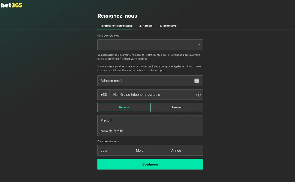 S'inscrire sur bet365 pour utiliser l'offre de bienvenue est possible dès maintenant !