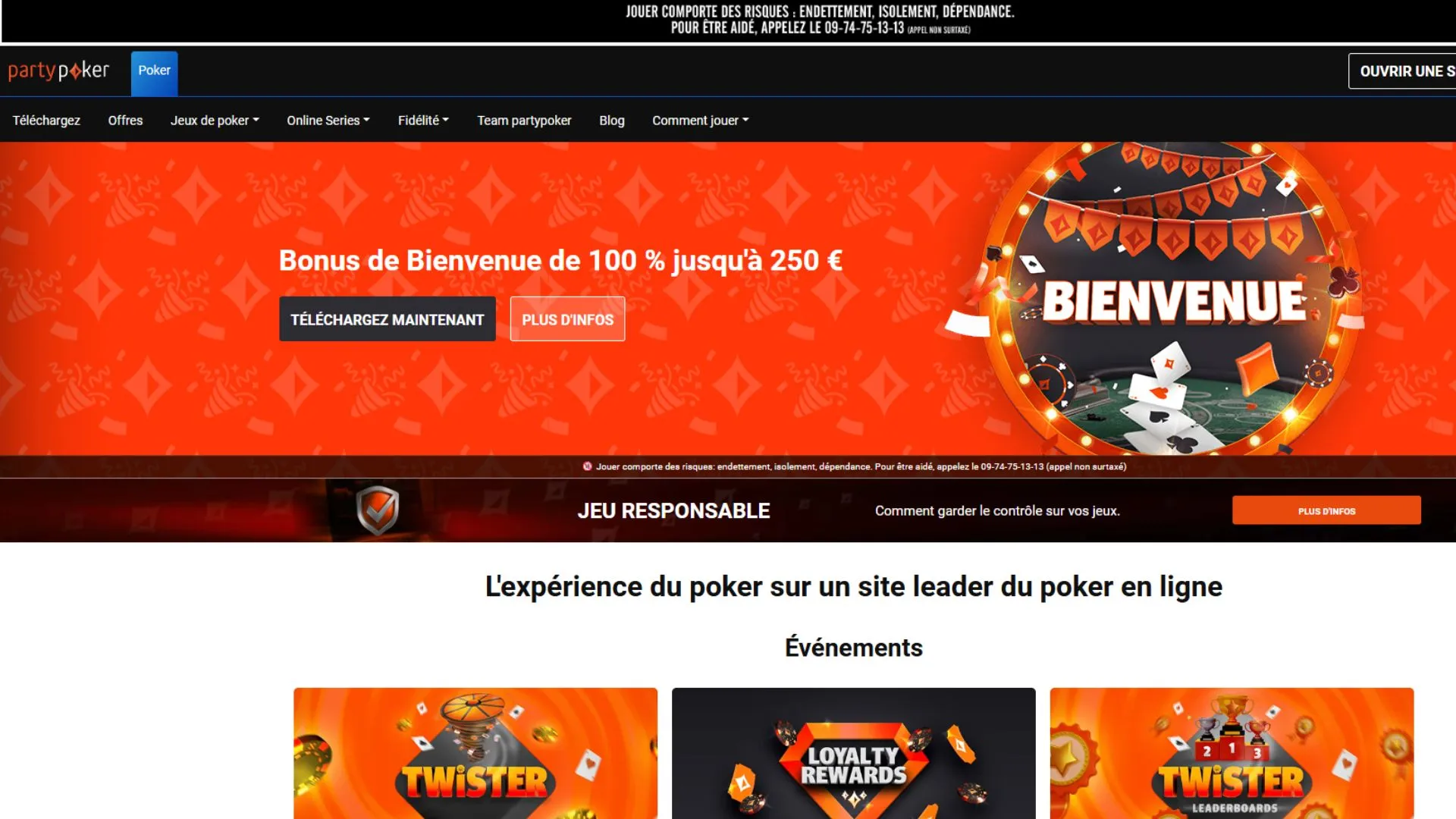 Interface Party Poker 