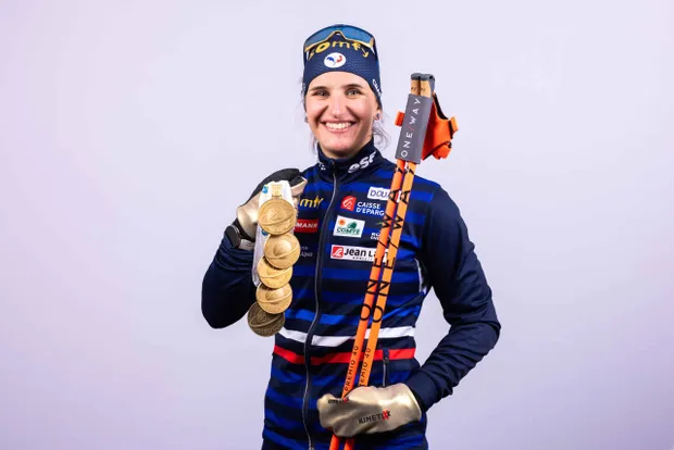 Julia Simon lors des championnats du monde 2024.