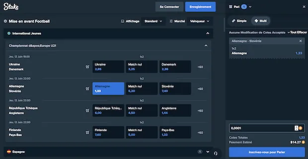 Faites vos pronos sur Stake sans APK