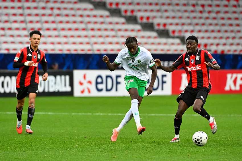 Paul Eymard sous les couleurs de l'ASSE en Coupe de France face à l'OGC Nice - Icon Sport
