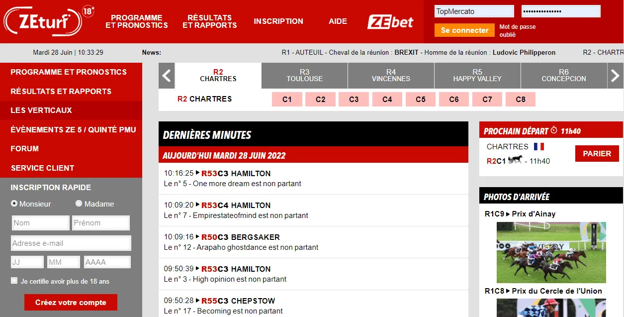 Dernière minute zeturf