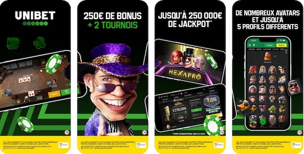 Créez un compte sur la mobile app Unibet poker