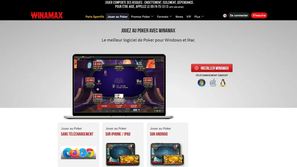 Jouez au poker sur Winamax