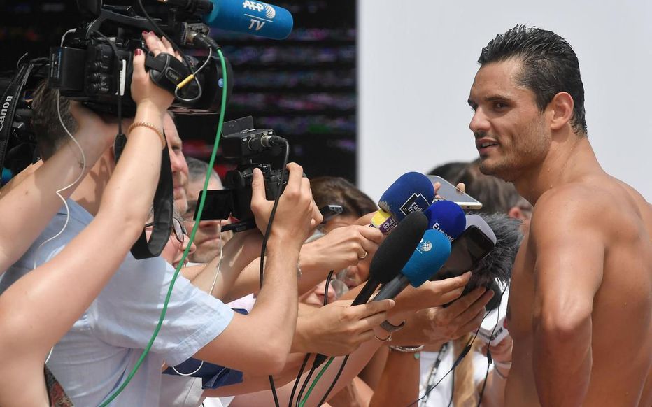 Florent Manaudou s'est dit satisfait de cette rentrée après sa deuxième place sur le 50m nage libre. (Source : Tiziana Fabi)