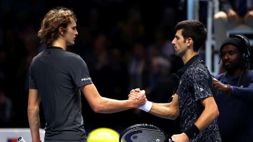 Alexandre Zverev et Novak Djokovic US Open 2021 Masters 2018